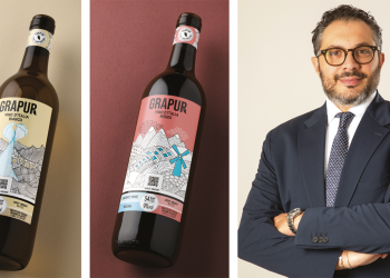 Da sinistra, le referenze di bianco e rosso a marchio Grapur e Fedele Angelillo